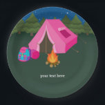 Camping Paper Plate<br><div class="desc">This Camping theme, available in different products. Feel free to contact me for a question or request. Copyright ©Pixel Paper Prints</div>