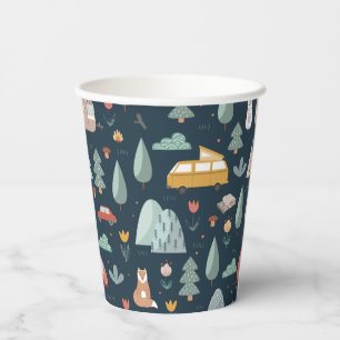 Camping Party Cups Forest Scene