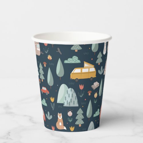 Camping Party Cups  Forest Scene