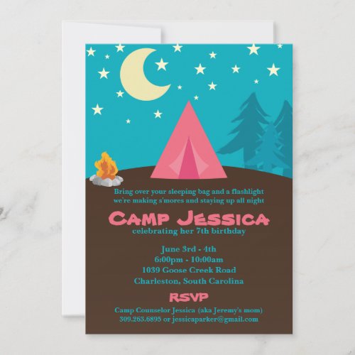 Camping Party Invitation