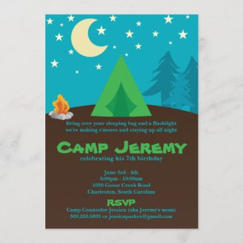 Camping Party Invitation by cranberrydesign at Zazzle