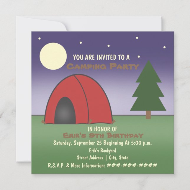 Camping Party Invitation (Front)