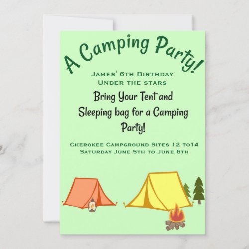 Camping Party Invitation