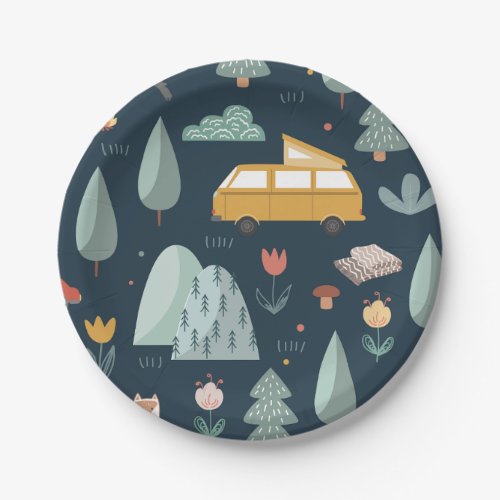 Camping Party Paper Plates