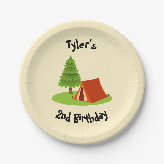 Camping Party Personalized Plates (Front)