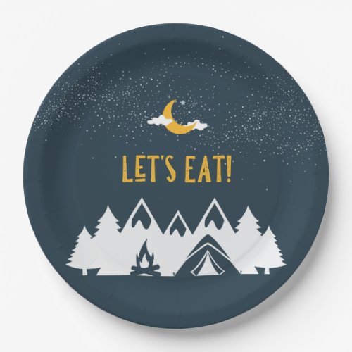 Camping Party Plates  Round