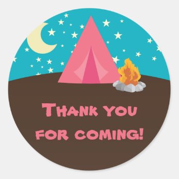 Camping Party Stickers by cranberrydesign at Zazzle