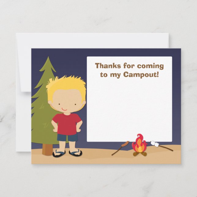 Camping Party Thank You Card (Front)