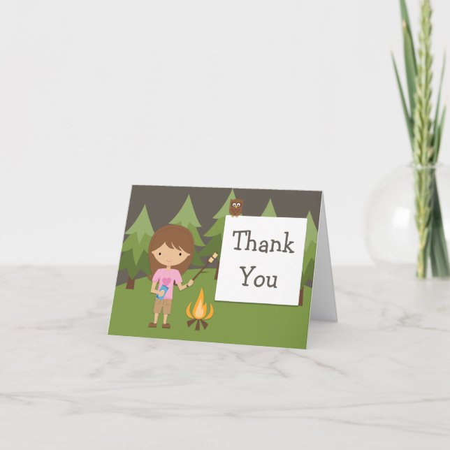 Camping Party Thank You Card (Front)