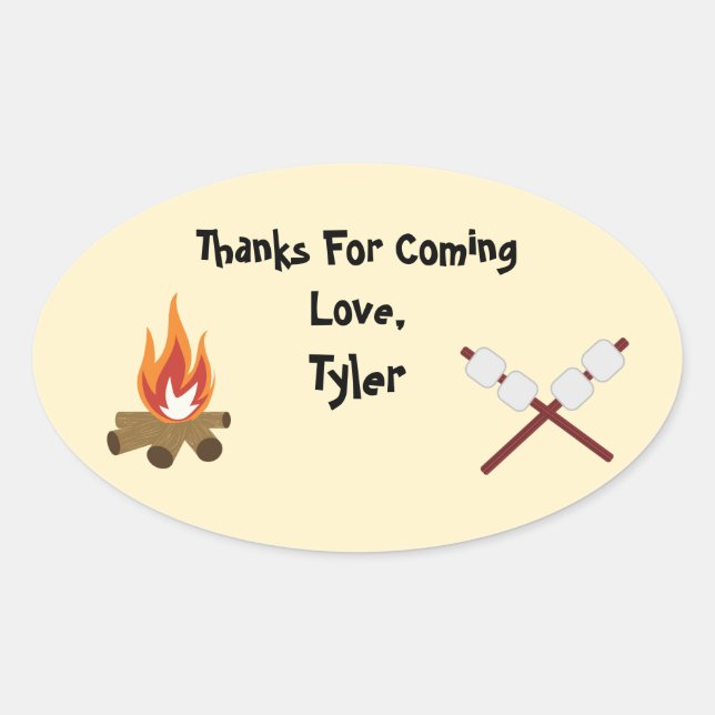 Camping Party Thank You Sticker (Front)