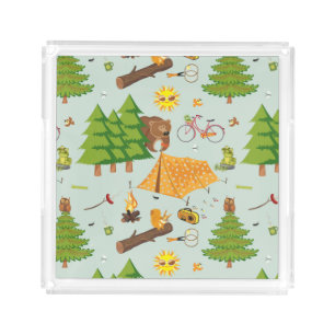 Camping Pattern Acrylic Tray
