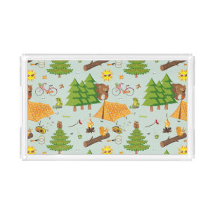 Camping Pattern Acrylic Tray