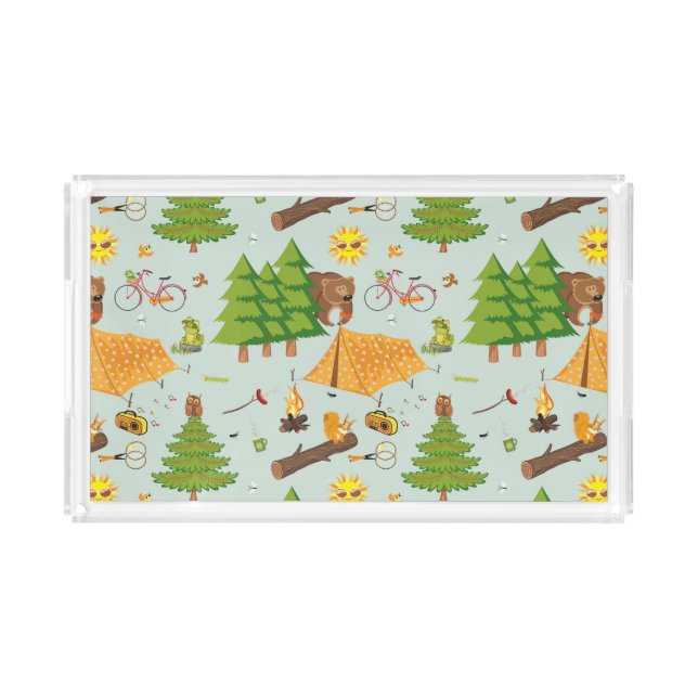 Camping Pattern Acrylic Tray (Front)