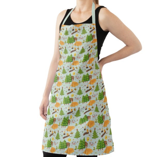 Camping Pattern Fabric | Zazzle