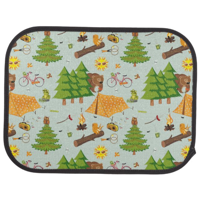 Camping Pattern Car Floor Mat (Rear)