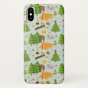Camping Pattern iPhone X Case