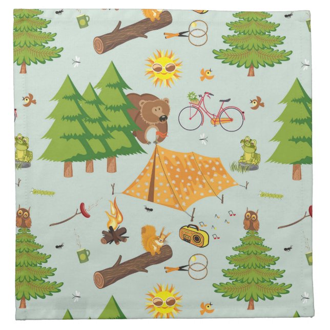 Camping Pattern Cloth Napkin (Front)