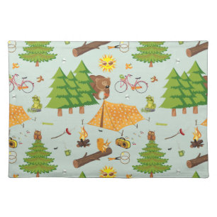 Camping Pattern Cloth Placemat