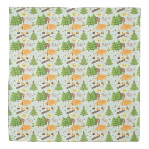 Camping Pattern Duvet Cover