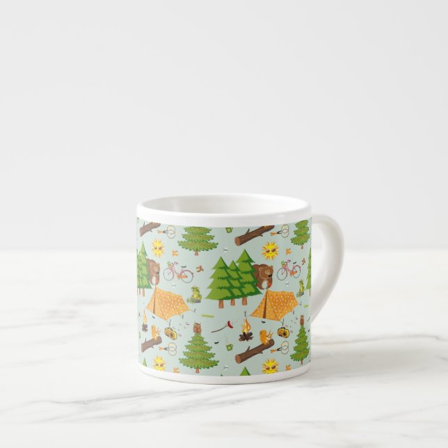 Camping Pattern Espresso Cup (Front Right)