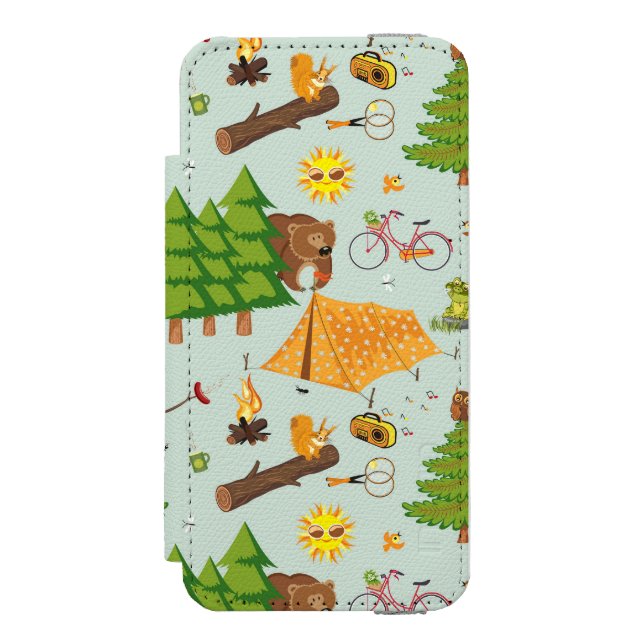 Camping Pattern Incipio iPhone Wallet Case (Folio Front)