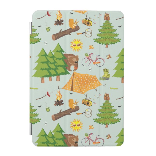 Camping Pattern iPad Mini Cover (Front)