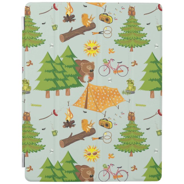 Camping Pattern iPad Smart Cover (Front)