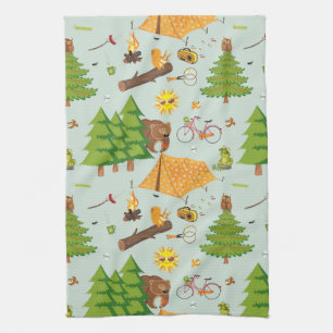 Camping Pattern Kitchen Towel