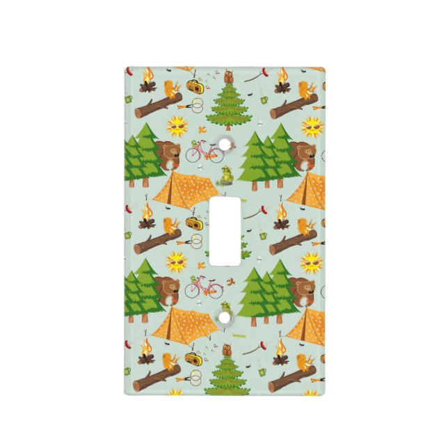 Camping Pattern Light Switch Cover (Front)