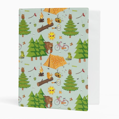 Camping Pattern Mini Binder