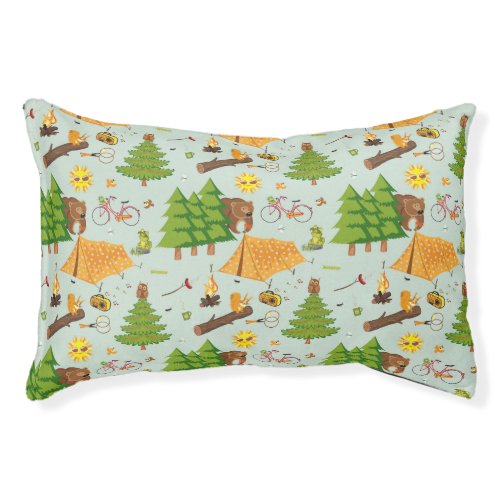 Camping Pattern Pet Bed