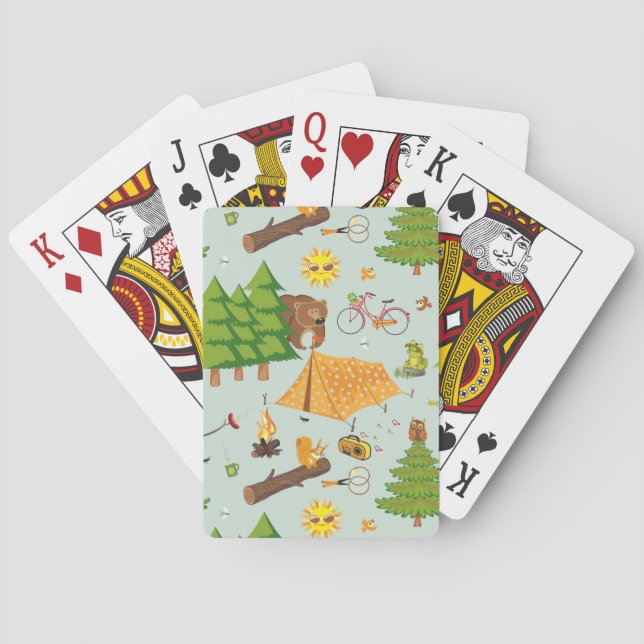 Camping Pattern Poker Cards (Back)