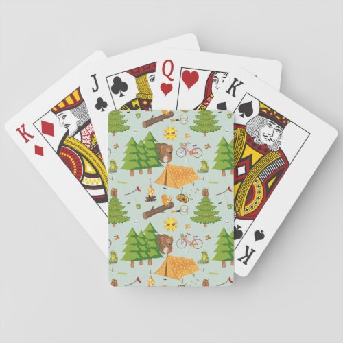 Camping Pattern Poker Cards