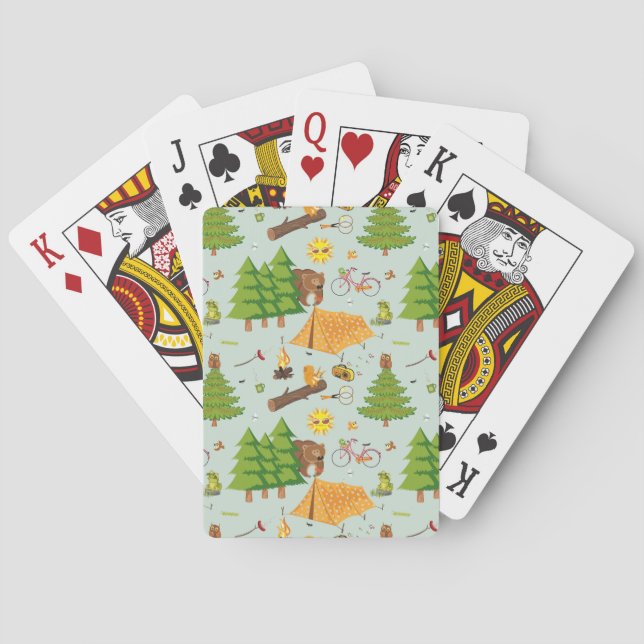 Camping Pattern Poker Cards (Back)