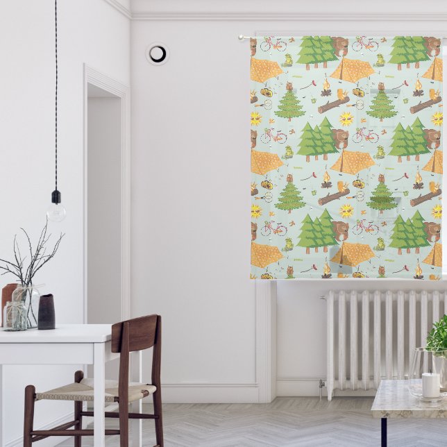 Camping Pattern Sheer Curtains (Living Room)