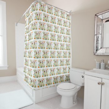 Camping Pattern Shower Curtain by OneStopGiftShop at Zazzle