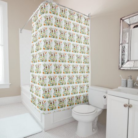 Camping Pattern Shower Curtain