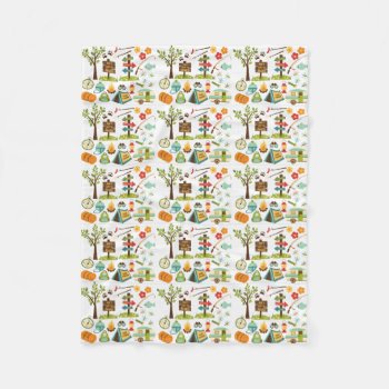 Camping Pattern Throw Blanket by OneStopGiftShop at Zazzle