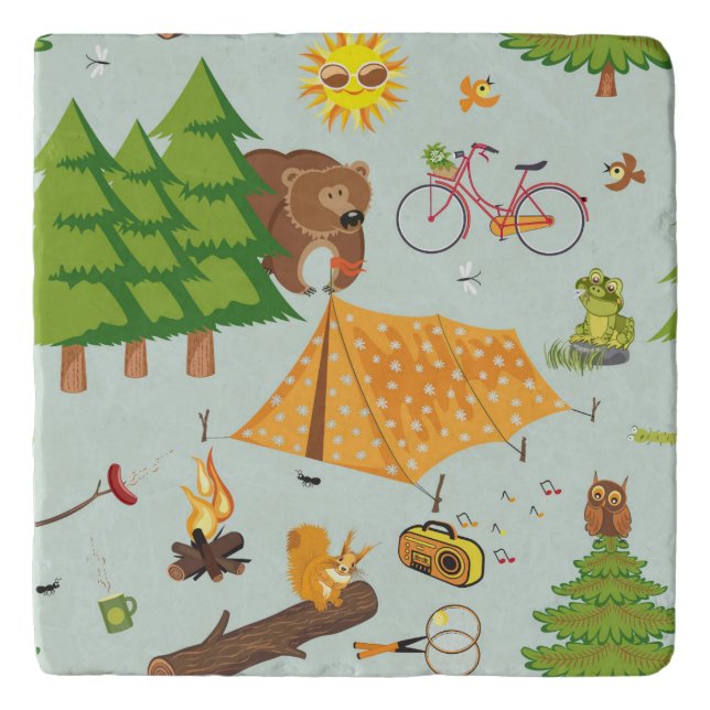 Camping Pattern Trivet (Front)