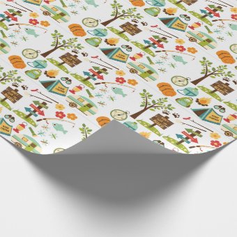 Camping Pattern Wrapping Paper | Zazzle