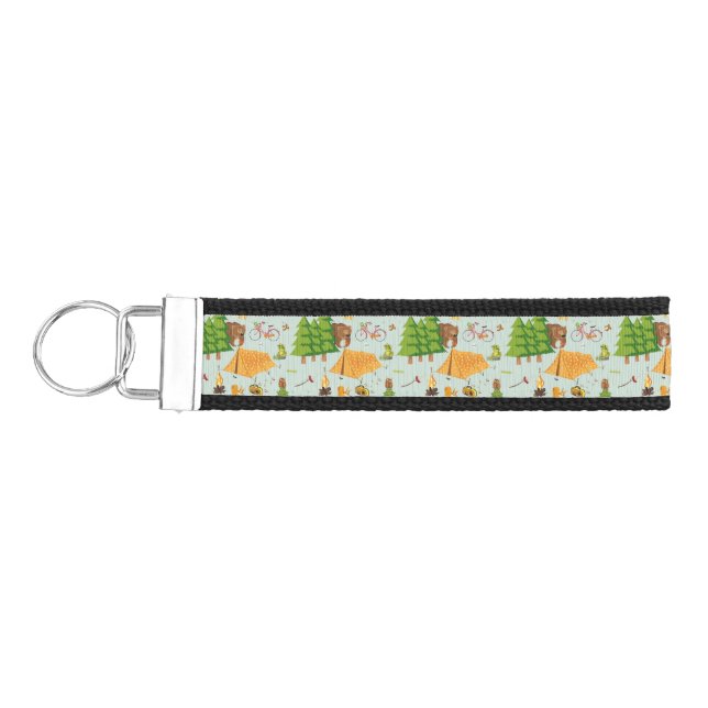 Camping Pattern Wrist Keychain (Keys on Left)