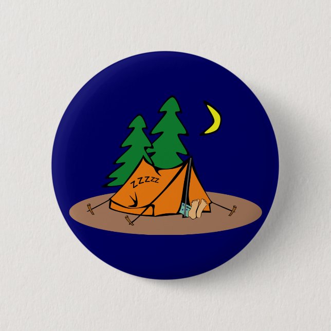 Camping Pinback Button (Front)