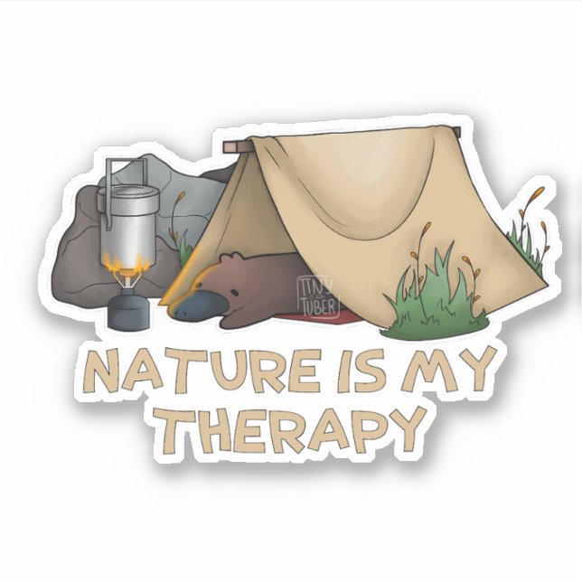 Camping Platypus Sticker (Front)