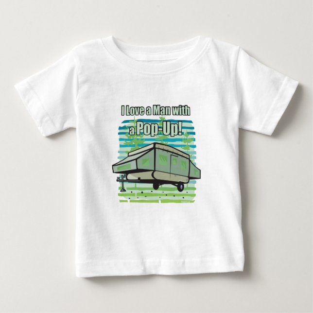 Camping PopUp Baby T-Shirt (Front)