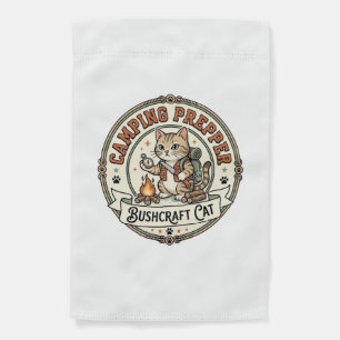 Camping Prepper Bushcraft Cat Camping Prepper Bush Garden Flag