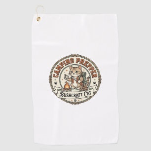 Camping Prepper Bushcraft Cat Camping Prepper Bush Golf Towel