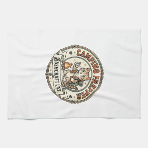 Camping Prepper Bushcraft Cat Camping Prepper Bush Kitchen Towel