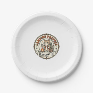 Camping Prepper Bushcraft Cat Camping Prepper Bush Paper Plates