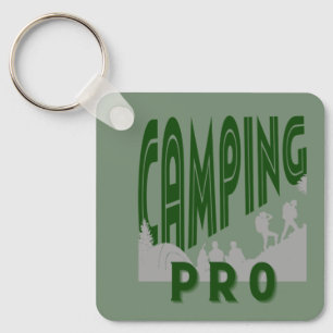 Camping pro for outdoorsy nature lovers and hikers keychain