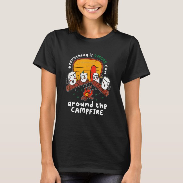 Camping Pun Smore Fun Around The Campfire Marshmal T-Shirt (Front)